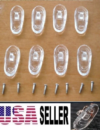 4 Pairs eyeglass NOSE PADS +8 Pcs Screws High Quality Silicone Anti Slip Glasses