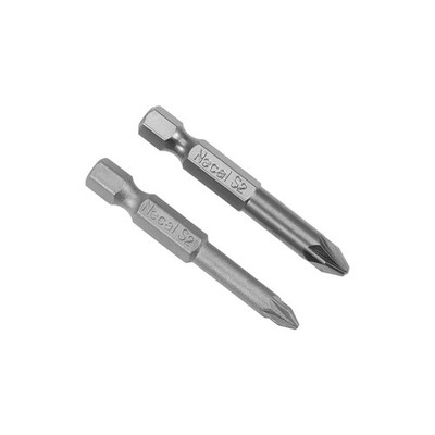 1/4-'' Hex Shank Magnetic #1 #2 Screwdriver Bit 50mm L 2PCS