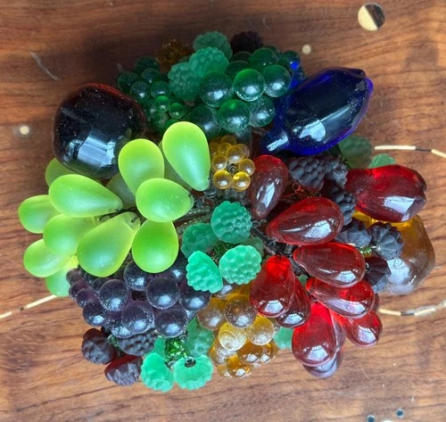 ANTIQUE  CZECH CRYSTAL Fruit  Bowl COVERS SHADES