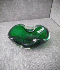 Murano Glas Aschenbecher Grün Venetian Glass...