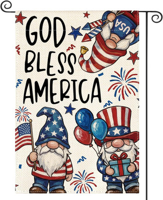 God Bless America Patriotic 4Th of July Garden Flag 12X18 Inch Double Sided Outs