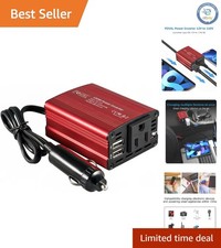 Portable 150W Car Power Inverter - Silent Cooling  Multi-Protection Features