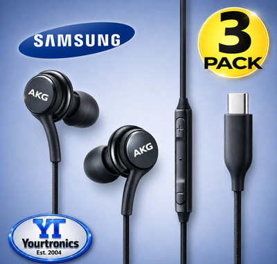 3 Pack USB-C Earbuds Earphones Stereo Braided Cable OEM Original Samsung AKG
