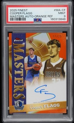 2025-26 Topps Finest Cooper Flagg #MA-CF Masters Orange RC Rookie Auto /25 PSA 9