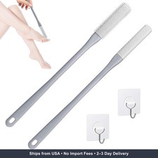 2 Pack Toe Cleaning Brush,Silicone Foot Scrubber for Shower with 15.7" Long Hand
