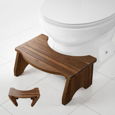 7.2" Foldable Toilet Foot Stool for Adults, Non-Slip, Walnut Color