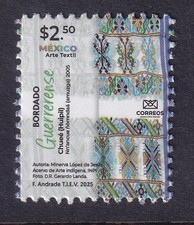 px040 México Arte Textil MNH 2025 Sc# Mc# Et#at040 Artesanía Guerrero