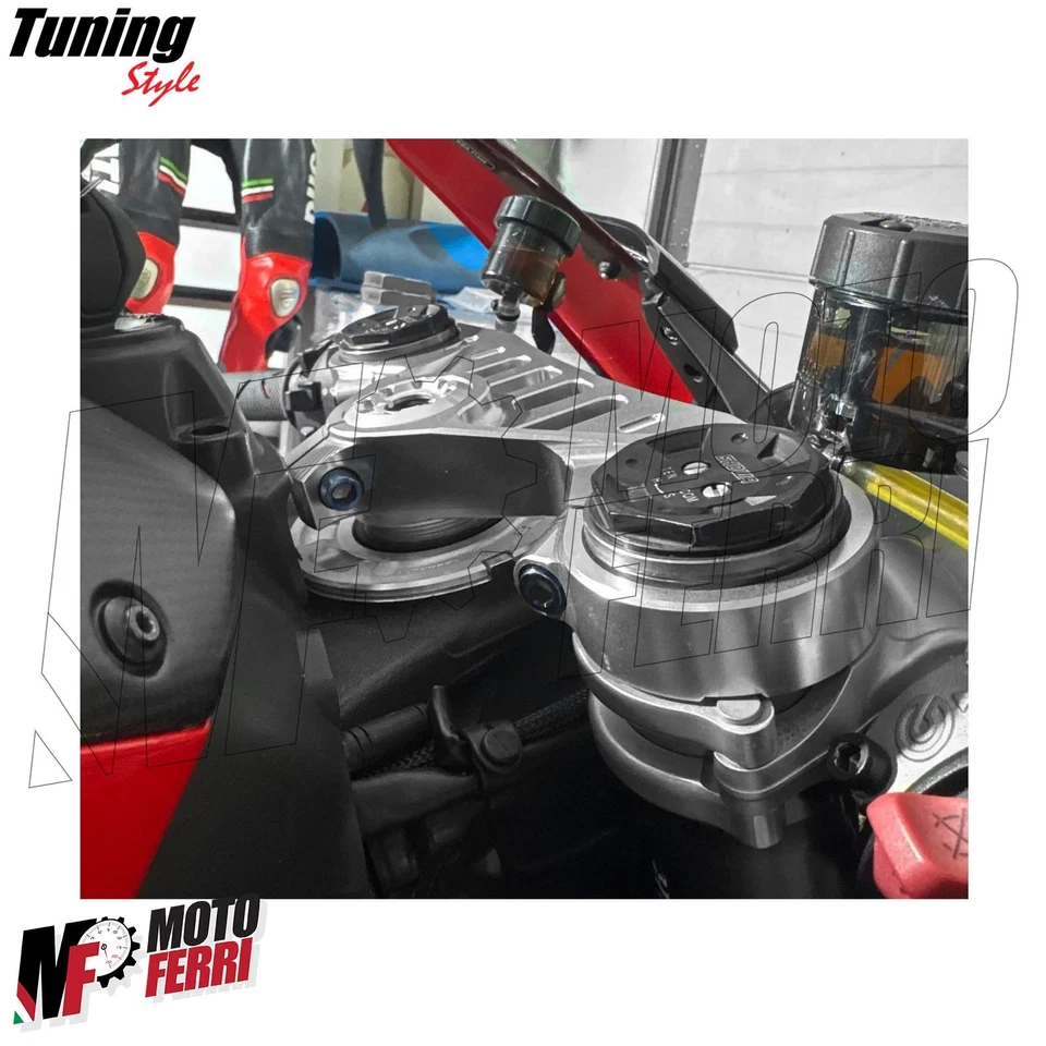 MF8883 Piastra Sterzo Racing Ducati Panigale V4 V4S V4R Argento da 2018 a 2024 - Immagine 3 di 4