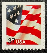 2004 Scott #3636d - 37¢ - FLAG - Large 2004 Date Single Booklet Stamp - Mint NH