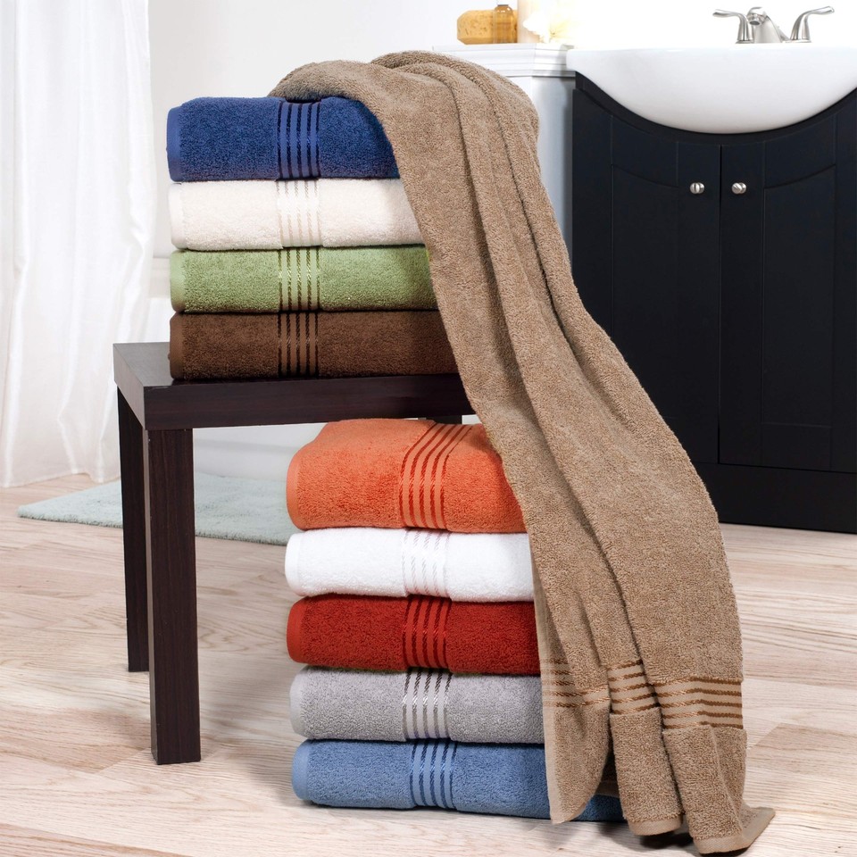 6PC Towel Set Cotton Bathroom Accessories with 2 Bath Towels, 2 Hand