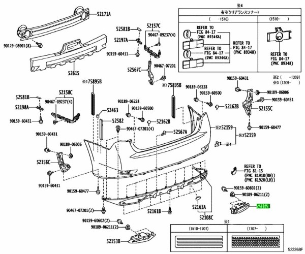TOYOTA LEXUS GS SERIES EXTENSION REAR BUMPER RH Genuine JDM 52106
