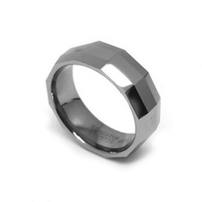 8mm Men's or Ladie's Tungsten Carbide Round Facet Cuts Wedding Band Ring