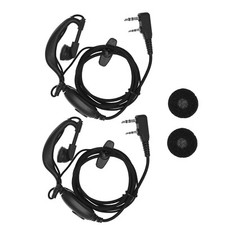 2PCS G-Shape Walkie Talkie Earpiece with PTT Mic 2 Pin Two Way Radio Headset