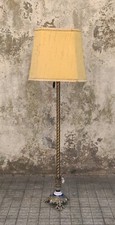 LAMPADA PIANTANA PRIMI 900 IN OTTONE BRONZO E CERAMICA VINTAGE