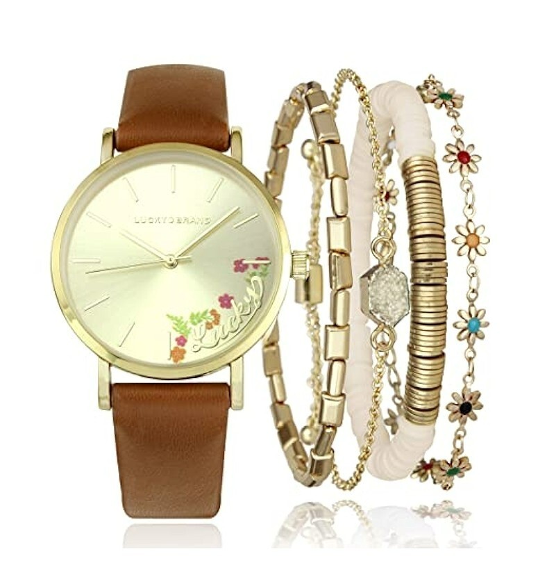 NEW 5 PCS LUCKY BRAND GOLD TONE,CONGAC TAN BROWN LEATHER+4  display picture 1
