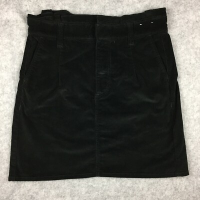 Express High-rise Cotton Blend Corduroy Skirt w/ Belt Loops