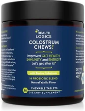 Health Logics | Colostrum Chew for Gut Health & Immune Support,25% IgG ( 90 Caps