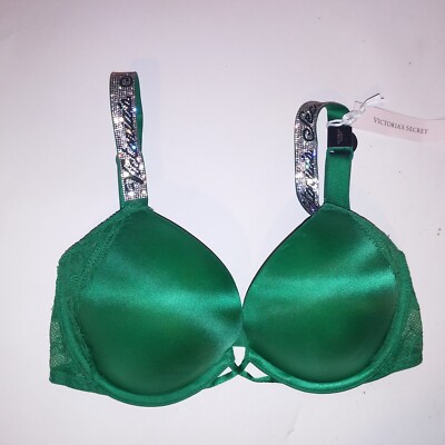 Soutien-gorge Plongeant Victoria's Secret 32D - Neuf Avec étiquettes - Navy Blue Avec Bling