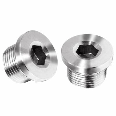 Internal Hex Head Pipe Plug Socket M12x1.5 Thread Stainless Steel 2 Packs