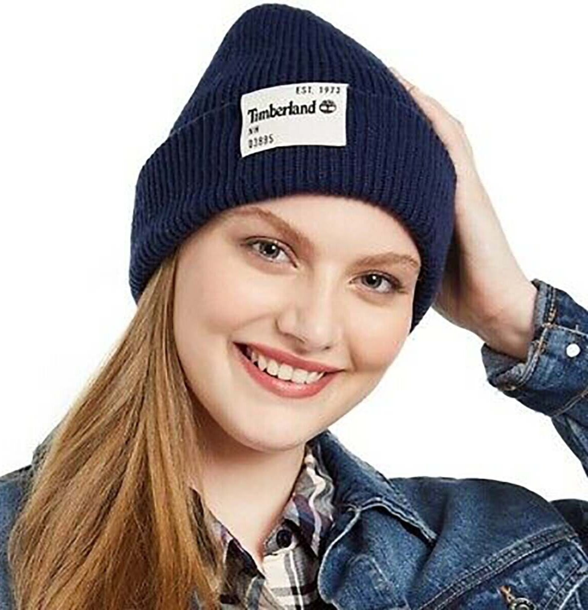Timberland womens Classic cold weather Beanie Winter Hat Blue