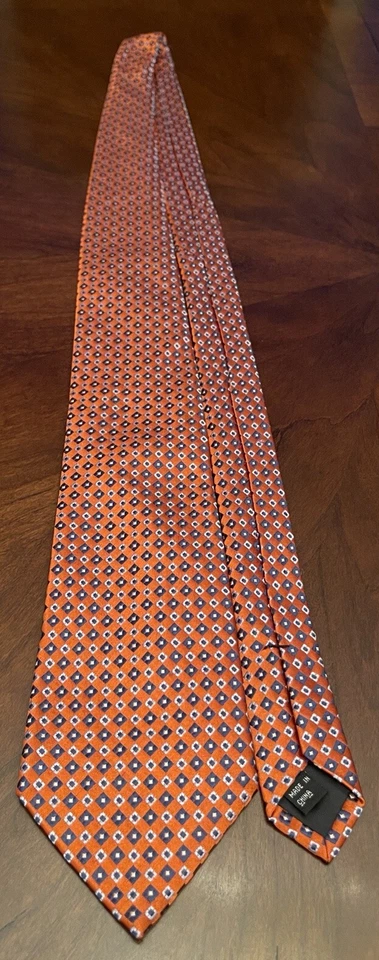 Corbata de cuello Merona naranja azul 100 % seda para hombre hecha en China Foto 3 de 4