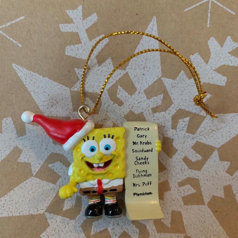 NEW Miniature Mini Spongebob Squarepants Christmas Xmas List Ornament Kurt Adler