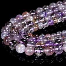 Natural Super Seven Quartz Round 4MM 5MM 6MM 7MM 8MM Loose Beads 7.5 inch D533 