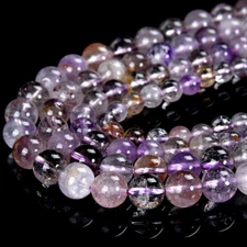 Natural Super Seven Quartz Round 4MM 5MM 6MM 7MM 8MM Loose Beads 7.5 inch(D533)