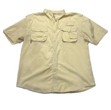 10000 FT Above Sea Level Shirt Men L Cream Button Up Vented Fishing Hiking