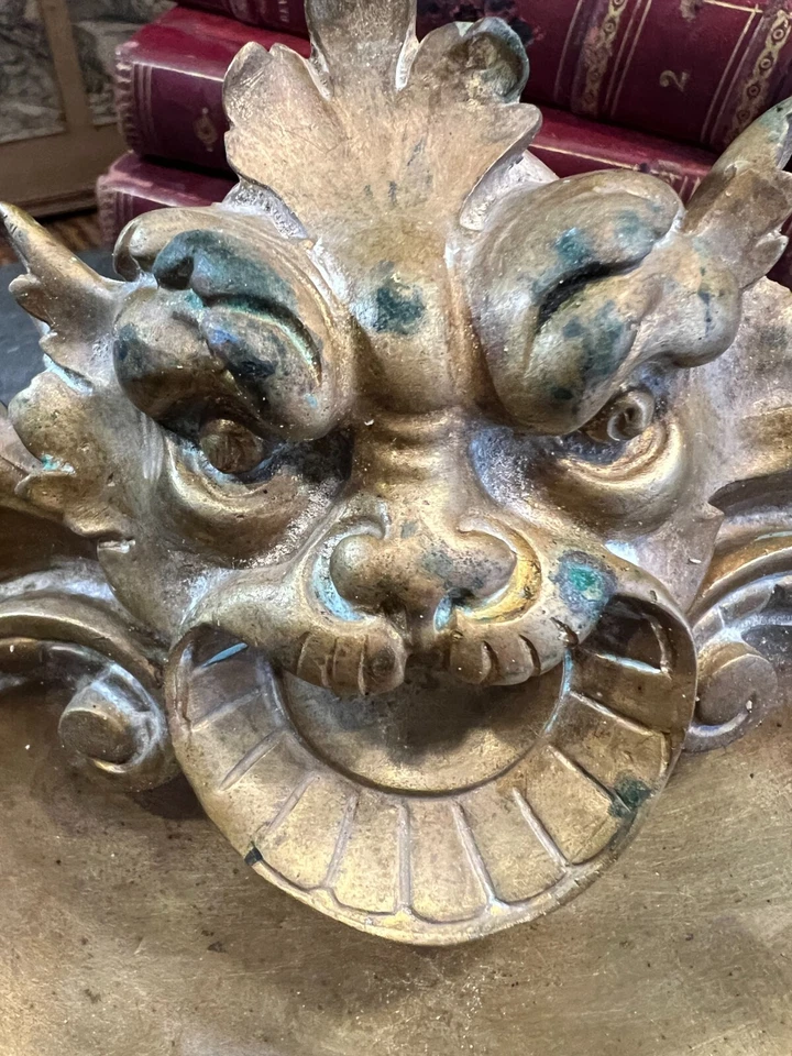 Encrier & Vide Poche Grotesque Bronze Doré Napoléon III Chimere & inkwell - Photo 3/4