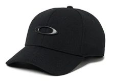 OAKLEY 911545 TINCAN Men's Carbon Fiber Ellipse Logo Black Stretch Fit Hat Cap