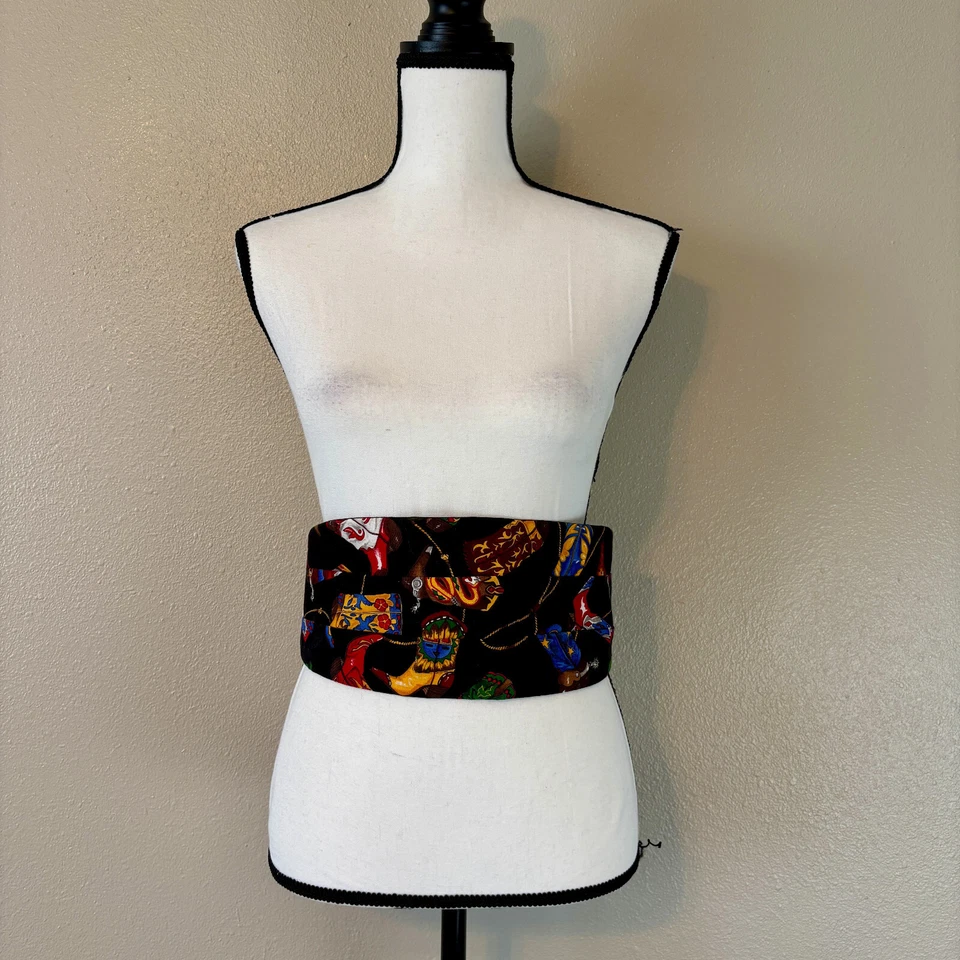 Extravagante Lindo Negro Western Cummerbund con Brillantes y Coloridas Botas de Vaquero 29-40 Foto 2 de 4