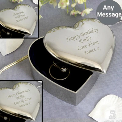 Personalised Trinket Box. Small Engraved Jewellery Box. Birthday Engagement Gift