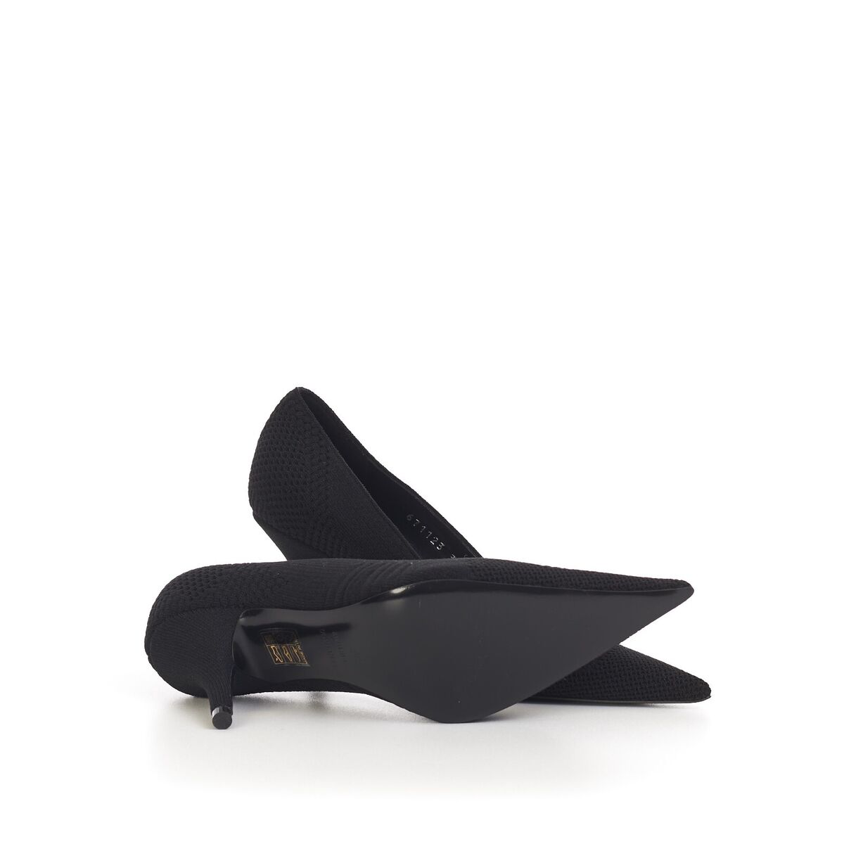 BALENCIAGA 795$ Knife Pumps - Black Textured Knit, Embossed BALENCIAGA 795$ Knife Pumps - Black Textured Knit, Embossed