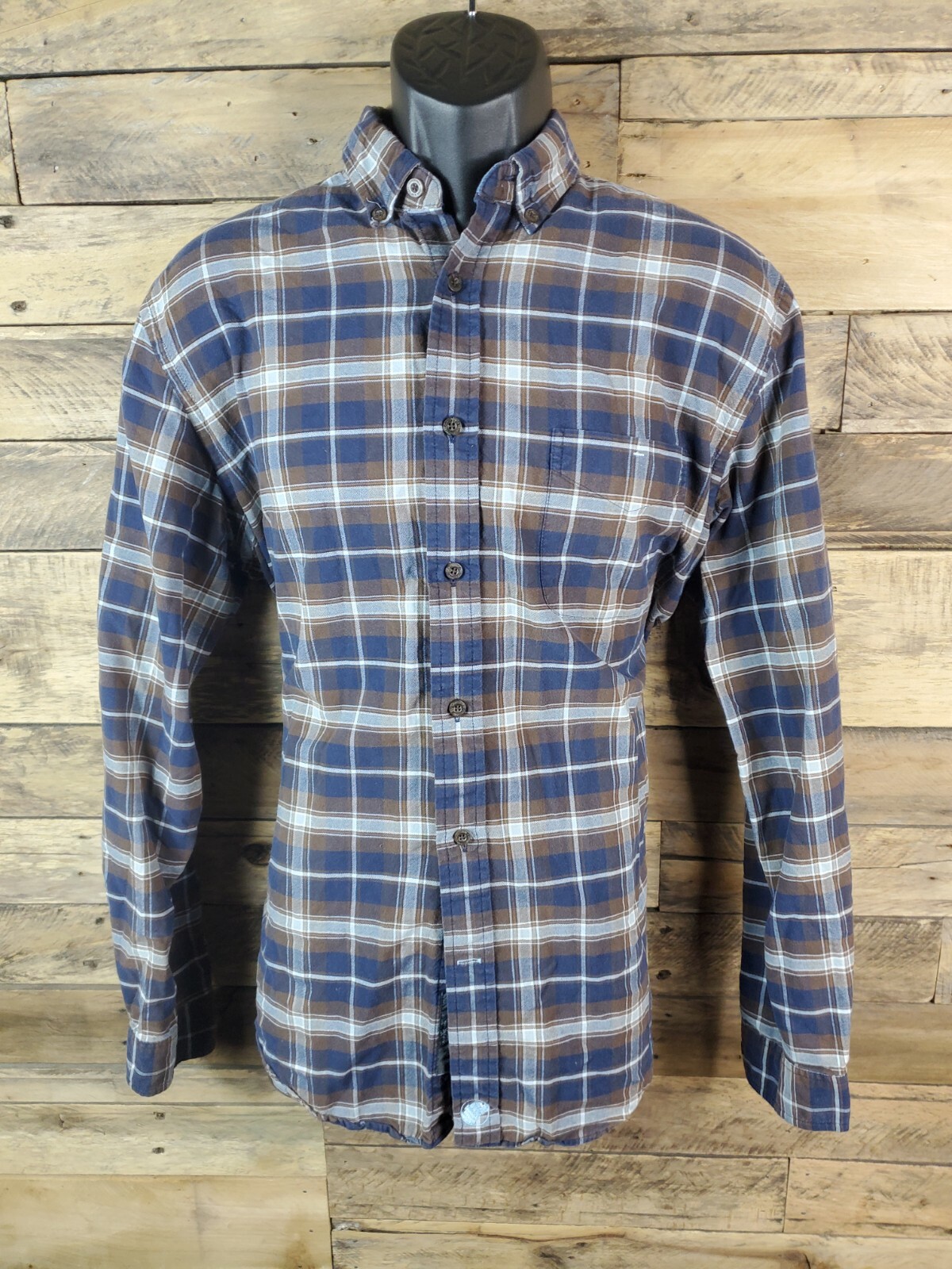 John Barlett Consensus Button-Down Shirt Blue Pla… - image 1