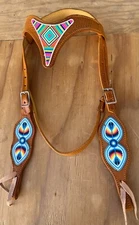 Genuine Leather Horse Headstall, Cabesadas Charras Para Caballo, Horse Tack