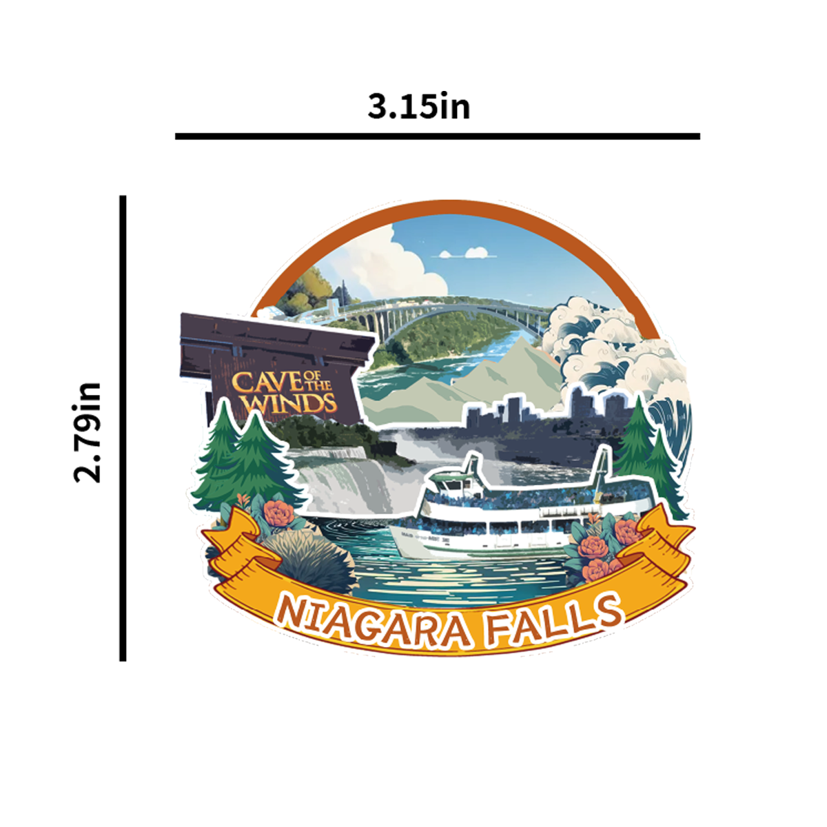 Niagara Falls Canada 3D Wooden Fridge Magnet - Landmark Souvenir, Handmade Craft Gift (2.5x1.5 Inches) - View #7
