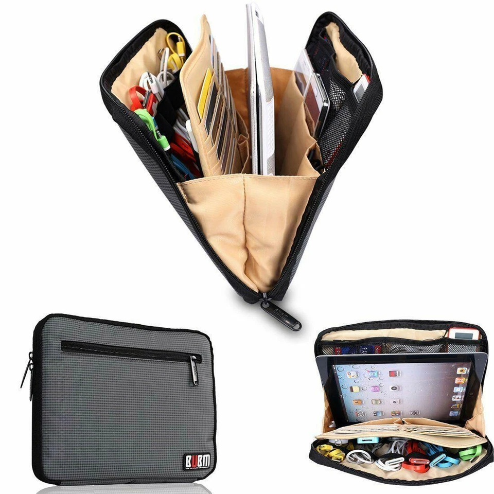 Portable Universal Gadget Organiser Bag iPad Mini Cables Charger Accessory Case - Image 2 of 4