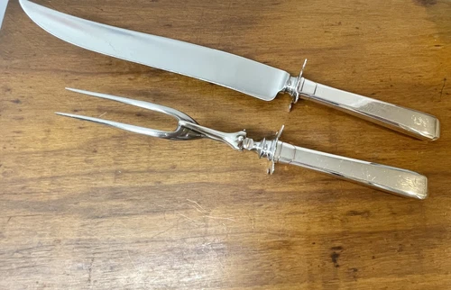 Towle Sterling Silver Weighted handles Carving Set Craftsman pattern 1932     ML