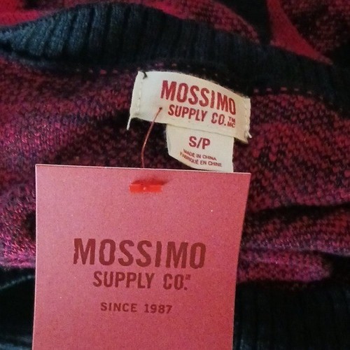 Mossimo Cardigan Sweater Red Black Buffalo Plaid V Neck Womens Size S - Picture 5 of 6