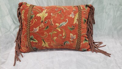 Stratford Home Burnt Orange Rectangular Pillow with Tassels