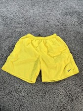 Vintage Nike Swim Trunks Mens Large Yellow 90s Mesh Lined Pocket Beach Swoosh