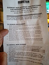 Master Appliance Heating Element 802 *NEW* Heat Gun Masterflow Blower AH-502