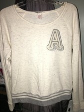 Arizona Jean Co Heather Gray Longsleeve "A" Embroidery Sweatshirt Juniors size L