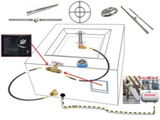 Universal Backyard Shared Gas Supply Fire Table Guts Replacement Kit & Burner