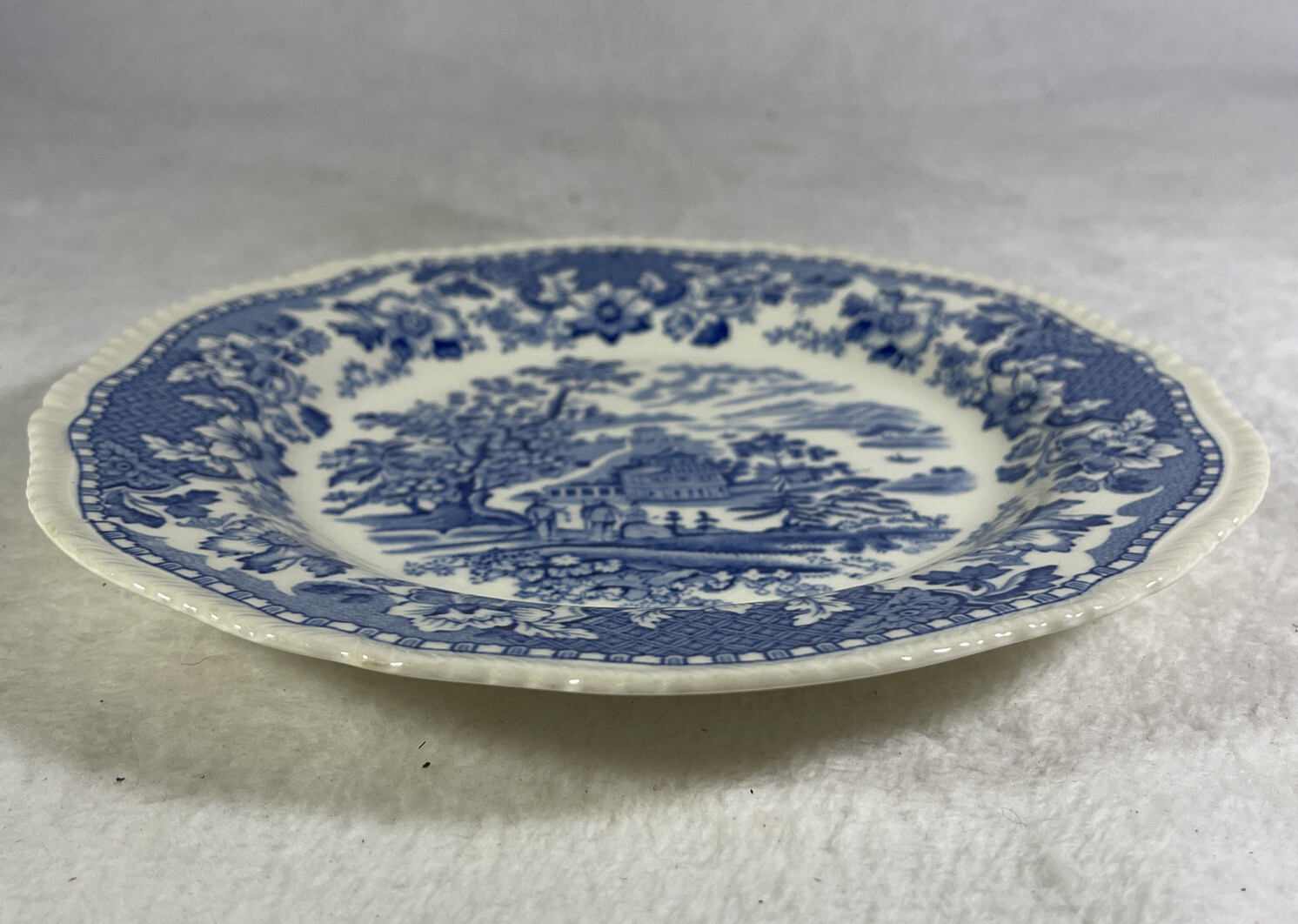 Vintage Woods Burslem England SEAFORTH Blue 8-7/8” Plate Enoch Ralph