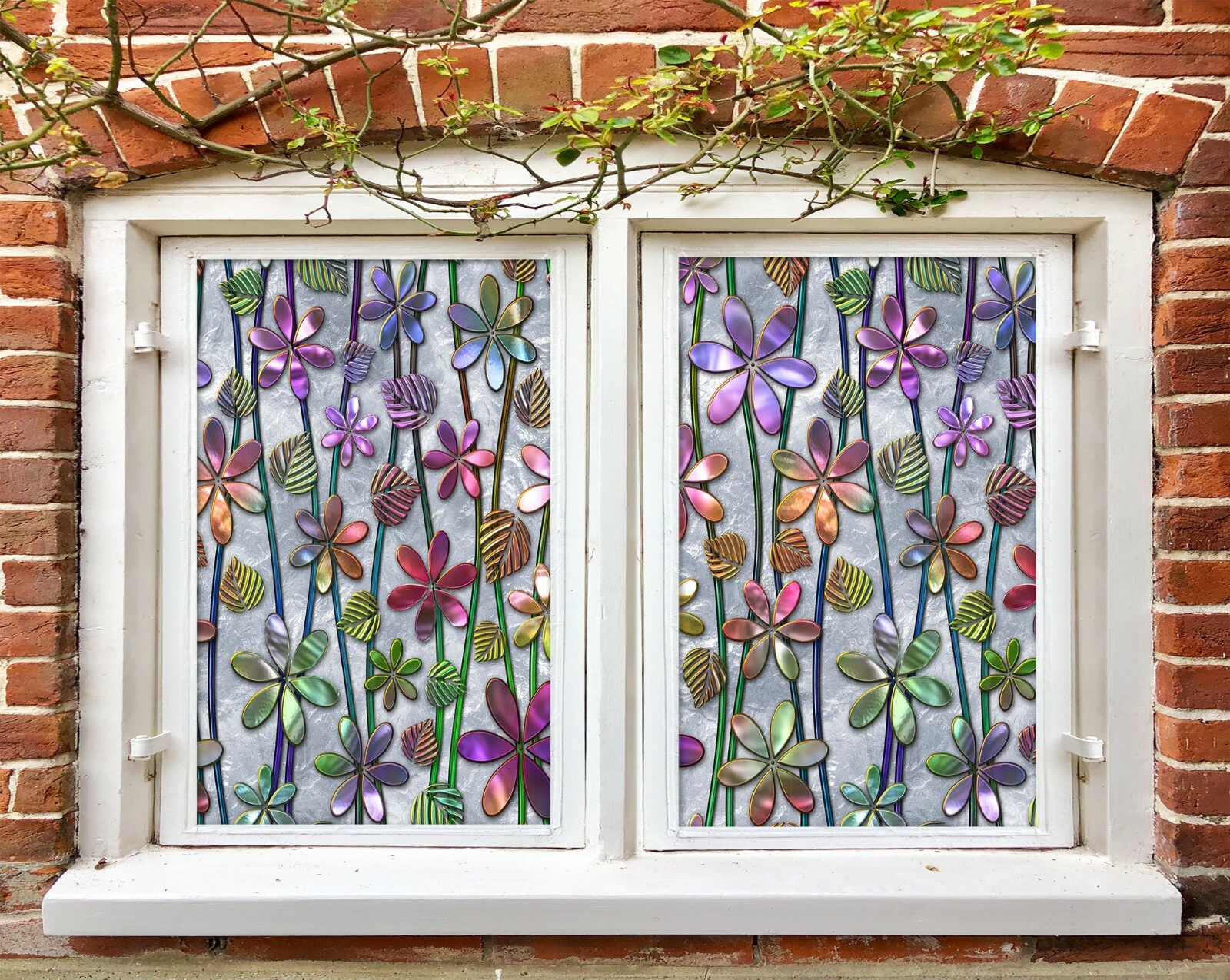 3D Pink Petals Leaf A367 Window Film Print Sticker Cling Stained Glass UV Amy