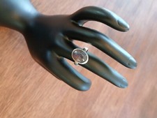 925 Sterling Silver Bezel Rutilated Quartz Ring - Size 6.5