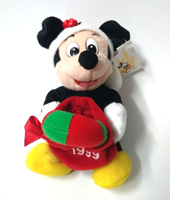 Mickey Mouse Bean Bag Plush Limited Edition Holiday Vintage 1999  8'' Tall 