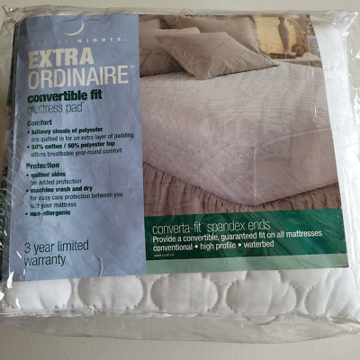 Restful Nights Extra Ordinaire Mattress Pad King Converta Fit Non Allergenic
